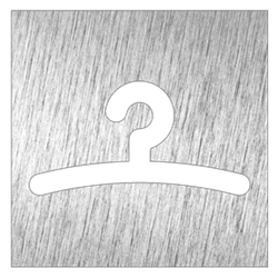 Pictograma inoxidable "Vestuario/Guardarropa" 120x120x1.5 mm