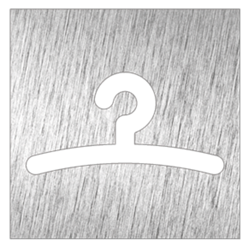 Pictograma inoxidable "Vestuario/Guardarropa" 120x120x1.5 mm