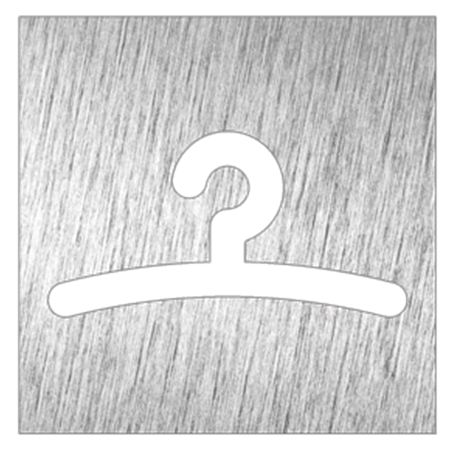 Pictograma inoxidable "Vestuario/Guardarropa" 120x120x1.5 mm