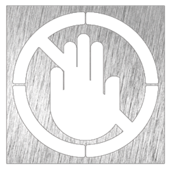 Pictograma inoxidable "Prohibido el paso" 120x120x1.5 mm