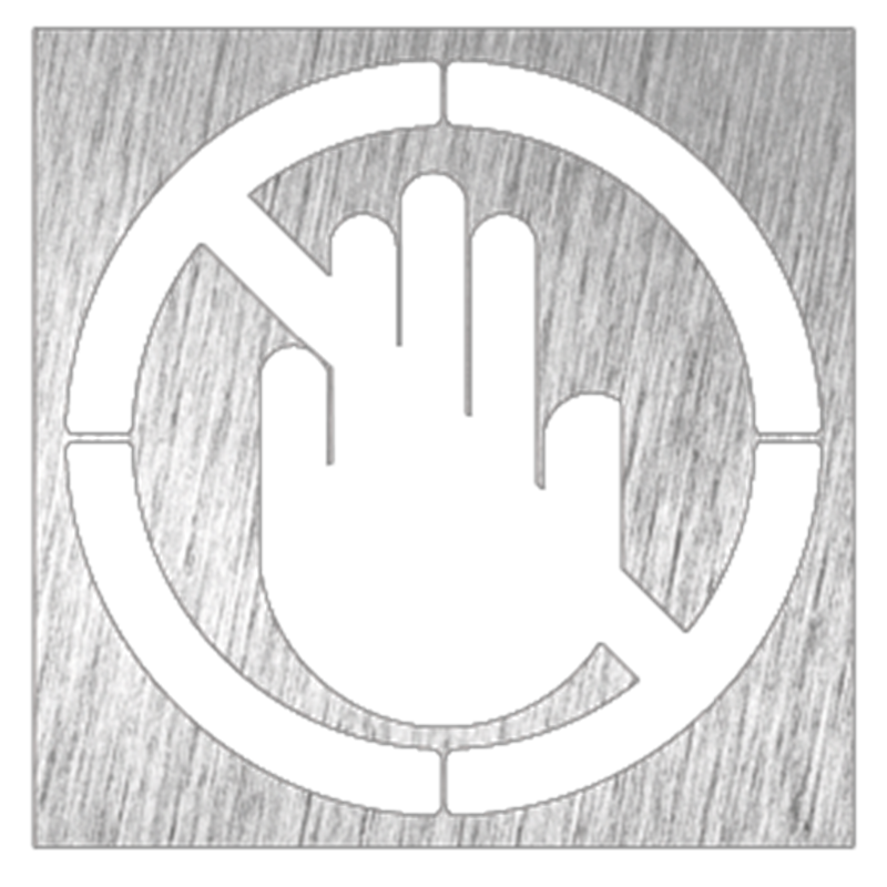 Pictograma inoxidable "Prohibido el paso" 120x120x1.5 mm