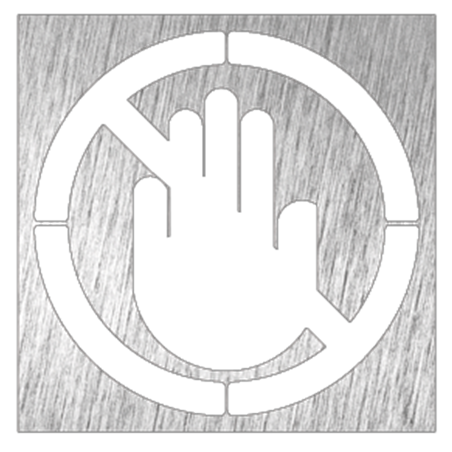 Pictograma inoxidable "Prohibido el paso" 120x120x1.5 mm