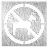 Pictograma inoxidable "Prohibido animales" 120x120x1.5 mm