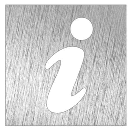 Pictograma inoxidable "Información" 120x120x1.5 mm