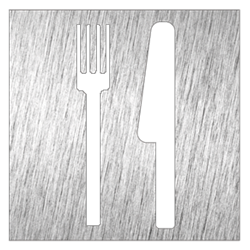 Pictograma inoxidable "Restaurante" 120x120x1.5 mm