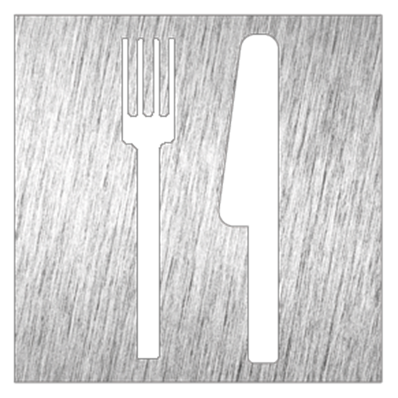 Pictograma inoxidable "Restaurante" 120x120x1.5 mm