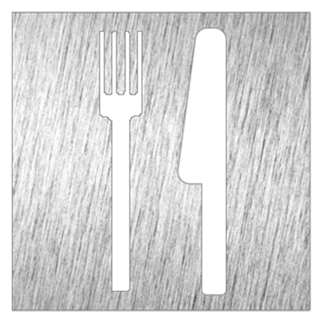 Pictograma inoxidable "Restaurante" 120x120x1.5 mm