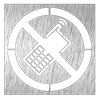 Pictograma inoxidable "Prohibido teléfono móvil" 120x120x1.5 mm
