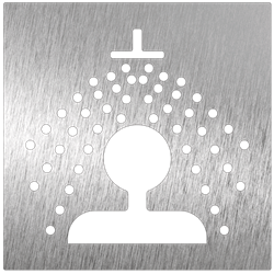Pictograma inoxidable "Ducha" 120x120x1.5 mm.