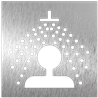 Pictograma inoxidable "Ducha" 120x120x1.5 mm.