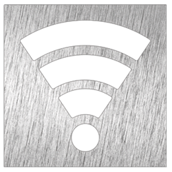 Pictograma inoxidable "Zona Wifi" 120x120x1.5 mm.