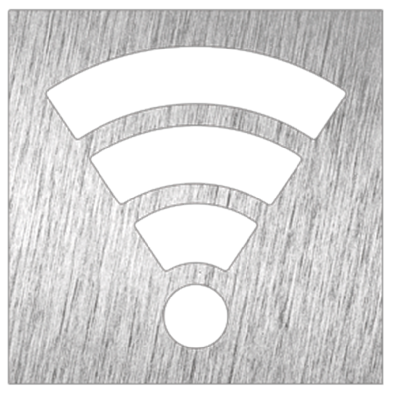Pictograma inoxidable "Zona Wifi" 120x120x1.5 mm.