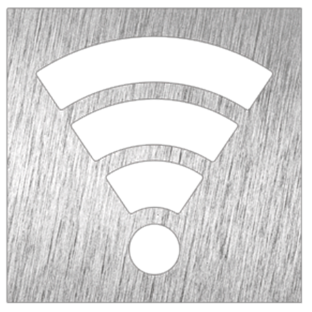 Pictograma inoxidable "Zona Wifi" 120x120x1.5 mm.