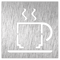 Pictograma inoxidable "Cafetería" 120x120x1.5 mm.