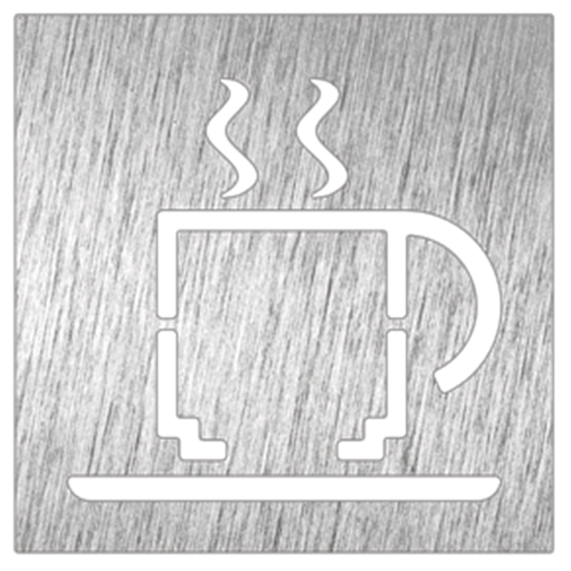 Pictograma inoxidable "Cafetería" 120x120x1.5 mm.