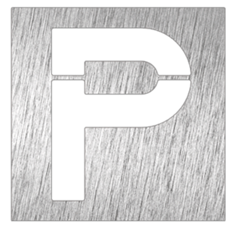 Pictograma inoxidable "Parking" 120x120x1.5 mm.