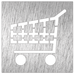 Pictograma inoxidable "Carro" 120x120x1.5 mm.