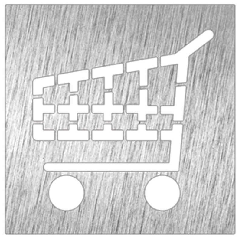 Pictograma inoxidable "Carro" 120x120x1.5 mm.