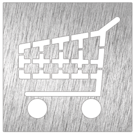 Pictograma inoxidable "Carro" 120x120x1.5 mm.