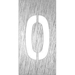 Pictograma inoxidable "Número 0" 60x120x1.5 mm.