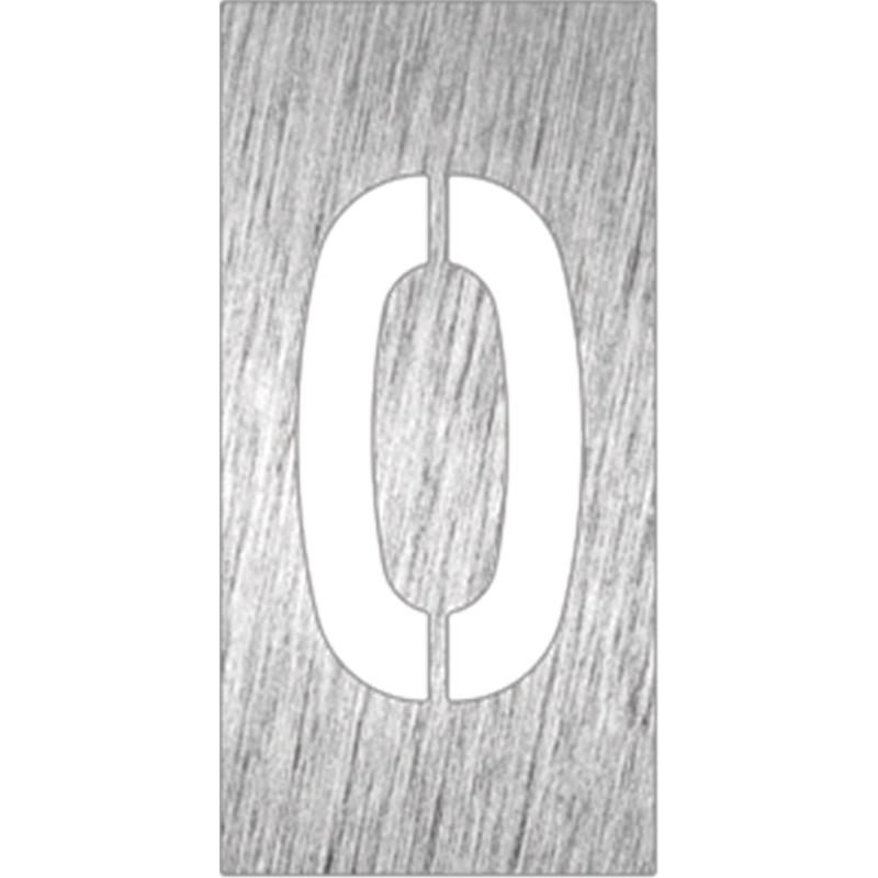 Pictograma inoxidable "Número 0" 60x120x1.5 mm.