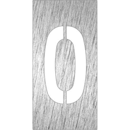Pictograma inoxidable "Número 0" 60x120x1.5 mm.