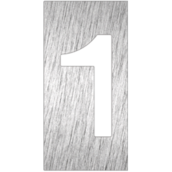 Pictograma inoxidable "Número 1" 60x120x1.5 mm.