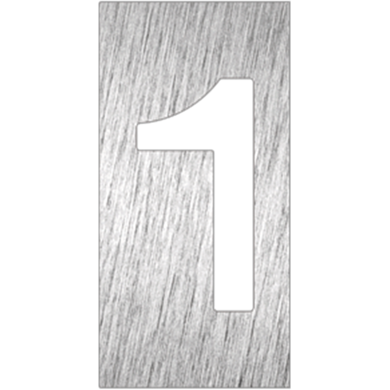 Pictograma inoxidable "Número 1" 60x120x1.5 mm.