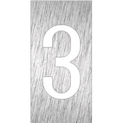 Pictograma inoxidable "Número 3" 60x120x1.5 mm.