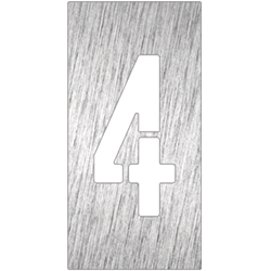 Pictograma inoxidable "Número 4" 60x120x1.5 mm.