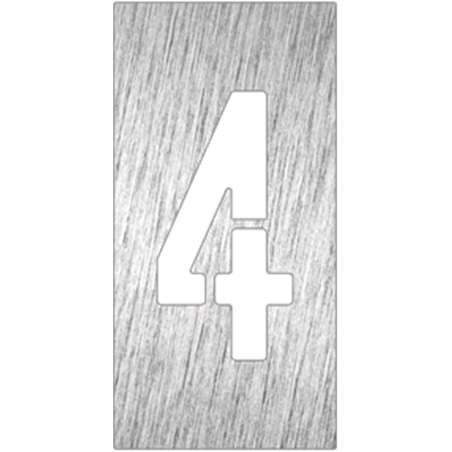 Pictograma inoxidable "Número 4" 60x120x1.5 mm.