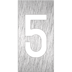 Pictograma inoxidable "Número 5" 60x120x1.5 mm.