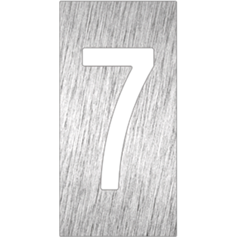 Pictograma inoxidable "Número 7" 60x120x1.5 mm.