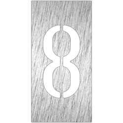 Pictograma inoxidable "Número 8" 60x120x1.5 mm.