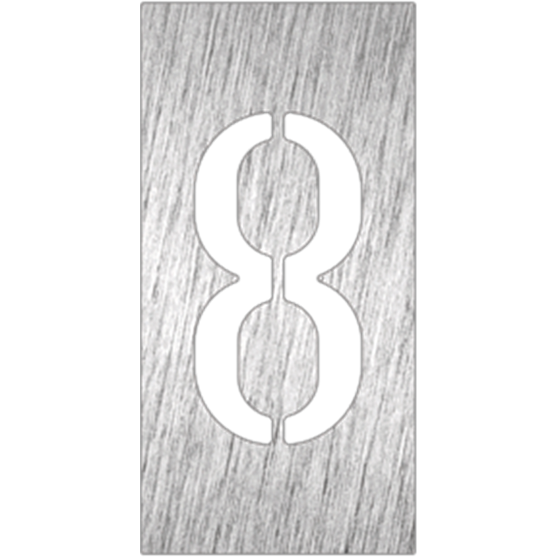 Pictograma inoxidable "Número 8" 60x120x1.5 mm.