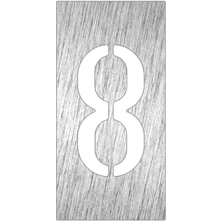 Pictograma inoxidable "Número 8" 60x120x1.5 mm.