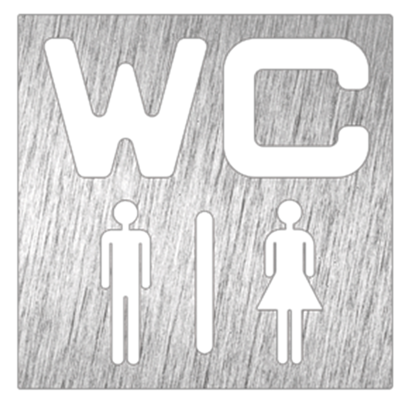 Pictograma inoxidable "WC" 120x120x1.5 mm.