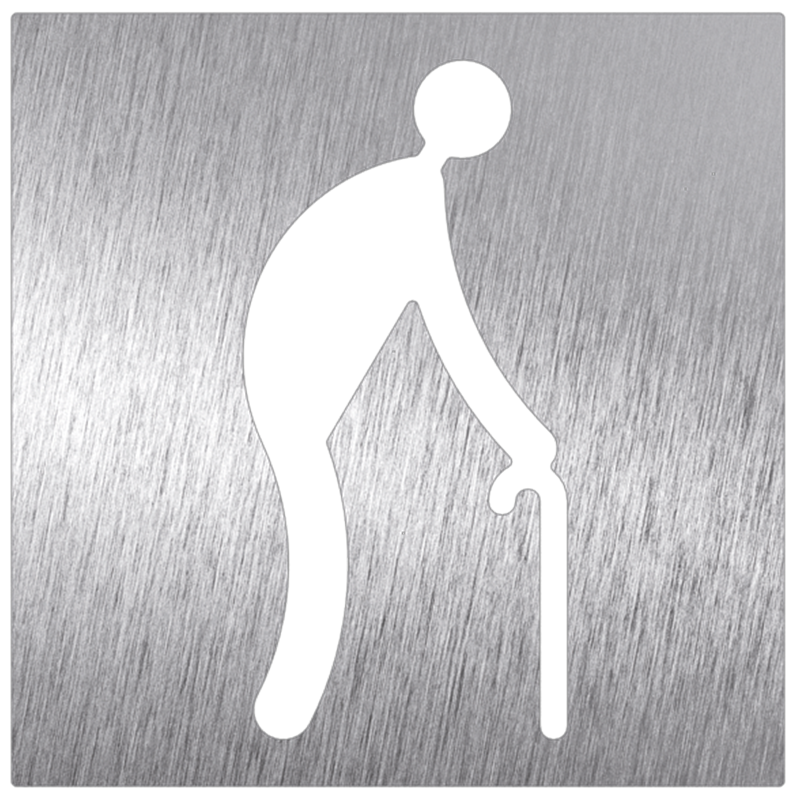 Pictograma inoxidable - Tercera edad 120x120 mm