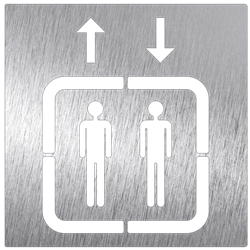 Pictograma inoxidable - Ascensor 120x120 mm