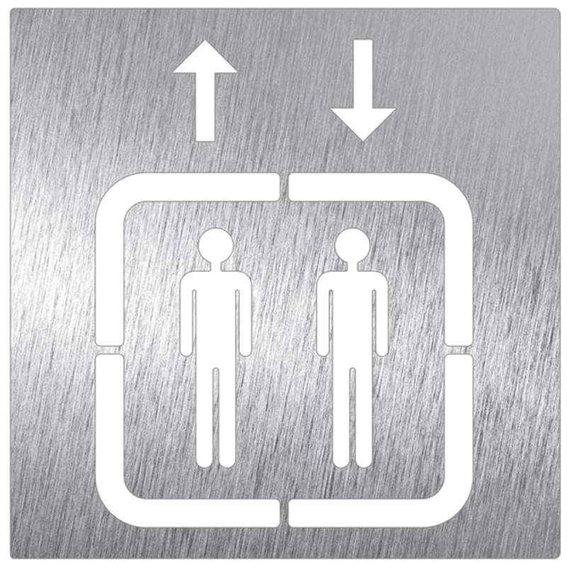 Pictograma inoxidable - Ascensor 120x120 mm