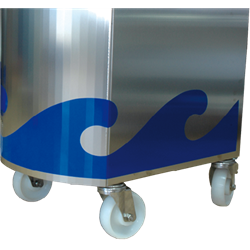 Acoplar 4 ruedas a soporte de mostrador de pescadería