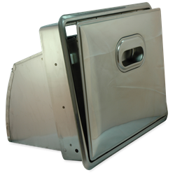 Tolva abatible para posos de café acoplada