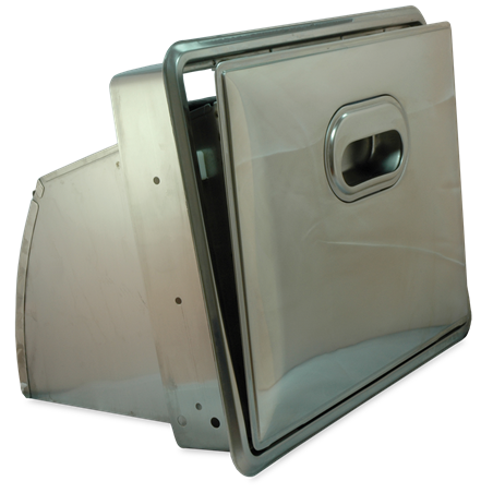 Tolva abatible para posos de café acoplada