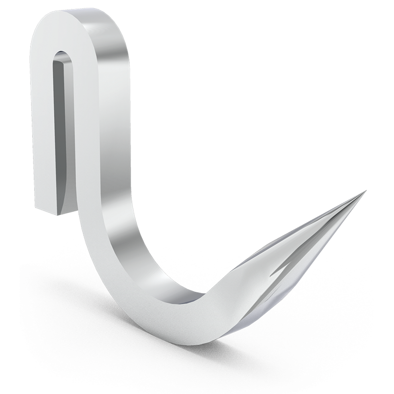 Gancho forjado 1/2 ternera modelo normal 70x10 mm.