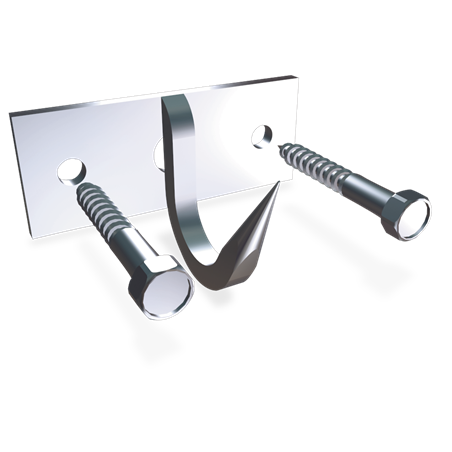 Gancho forjado ternera mod. atornillar 105x12 mm.