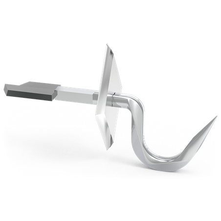 Gancho forjado 1/2 ternera mod. recibir 70x10 mm.