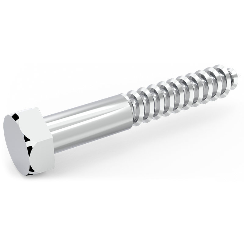 Tirafondo cabeza hexagonal M6x40 mm.