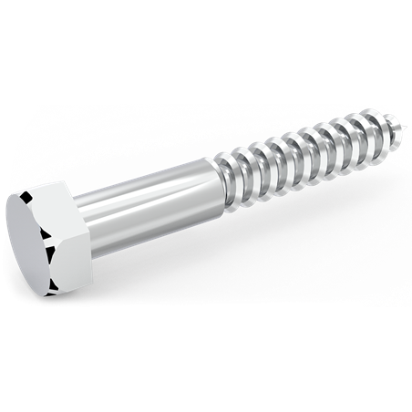 Tirafondo cabeza hexagonal M6x55 mm.