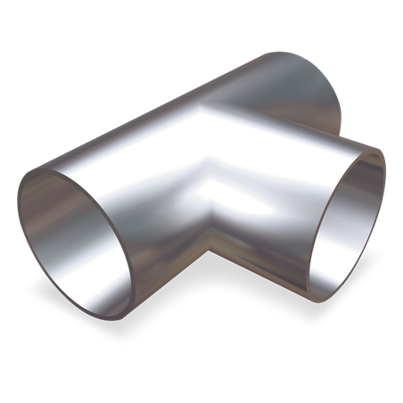 Tubo en forma de T de ø43(ext)x100x70 mm.