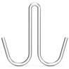 Gancho de varilla inox modelo J doble 100x9x5 mm